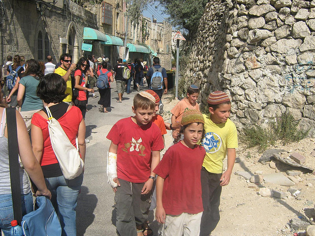 Orthodox Jewish Israeli children in Hebron