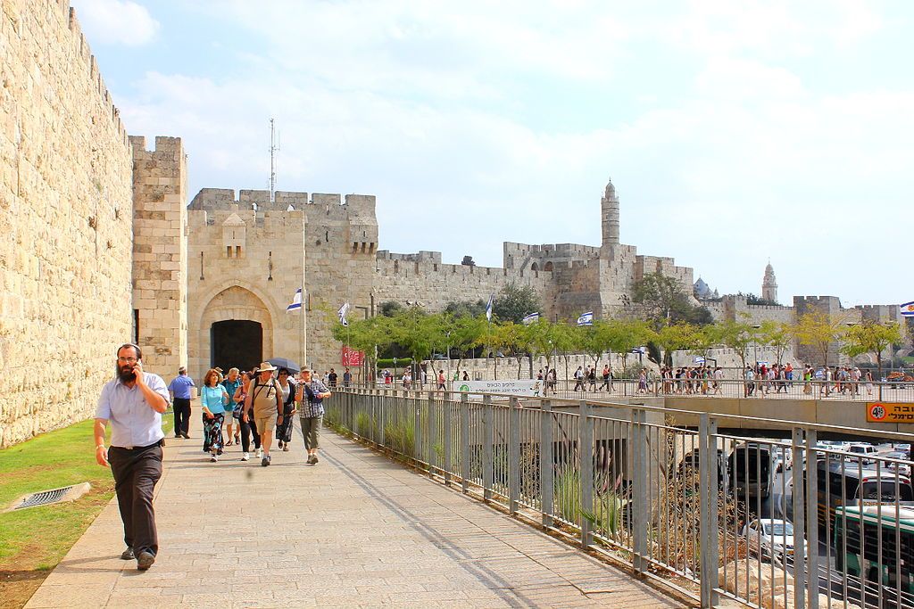 Jerusalem's Jaffa Gate (left) and the Tower of David (right).