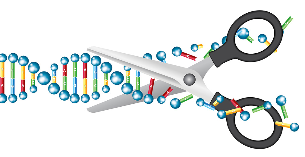 scissors cutting DNA