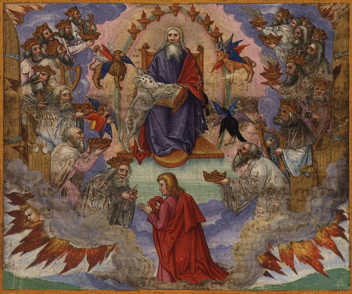 John's Vision of Heaven-Matthias Gerung-Lamb opening the seven seals.