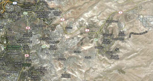 Google-map-Jerusalem-Maale Adumim