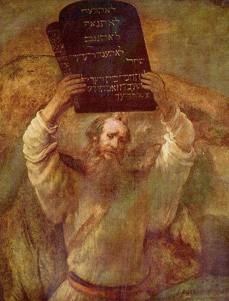 Moses With the Ten Commandments-Rembrandt