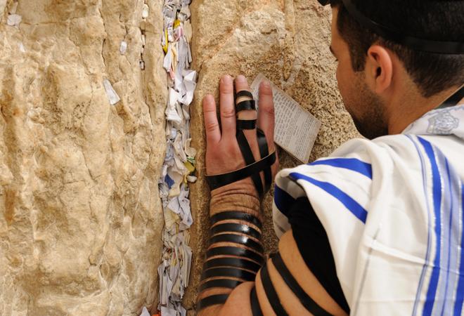 Reciting prayers-Western (Wailing) Wall