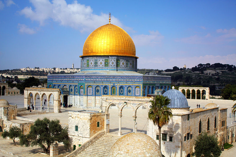 The Muslim Dome of the Rock is thought to sit on the spot where the Jewish First and Second Holy Temples were located.