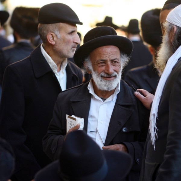 Jewish men-Western Wailing Wall