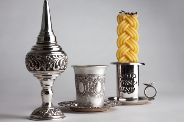 Havdallah set-spice box-kiddish cup-braided candle