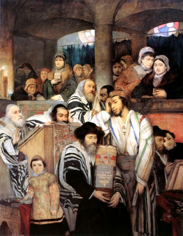 Gottlieb-Jews Praying-Synagogue-Yom Kippur