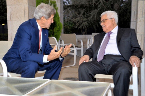 Peace talks-John Kerry with Mahmoud Abbas