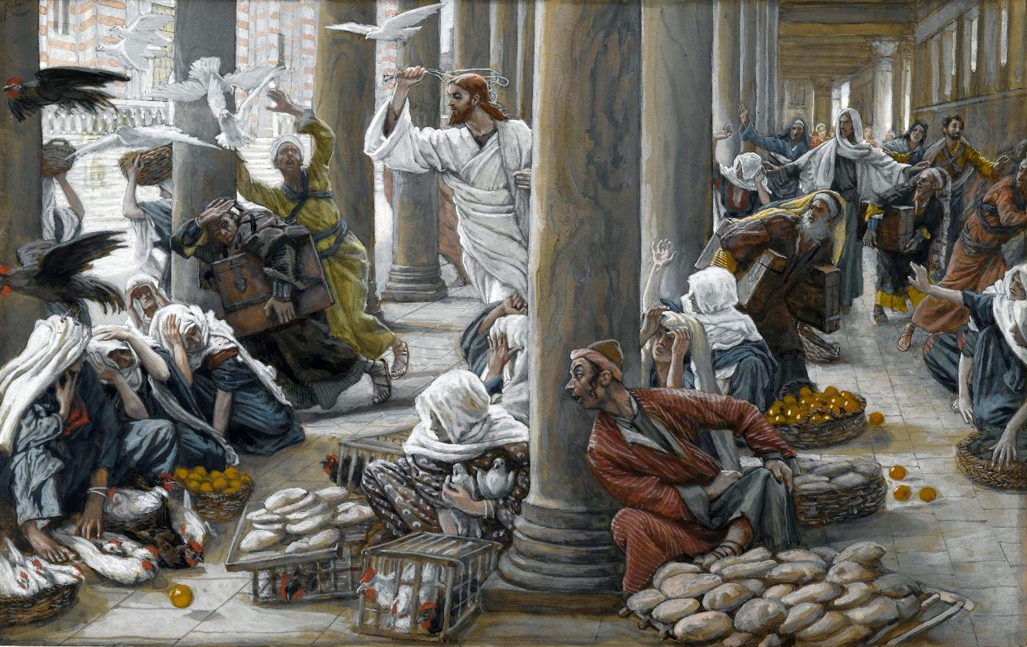 The Merchants Chased from the Temple, by James Tissot