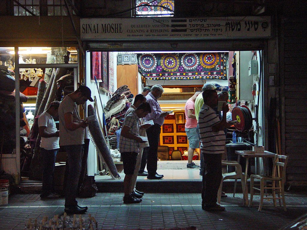 Jewish men-Minyan-Maariv-Jaffa