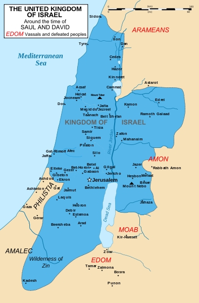 The Kingdom of Israel United Under King David Kingdom_of_Israel_1020_map