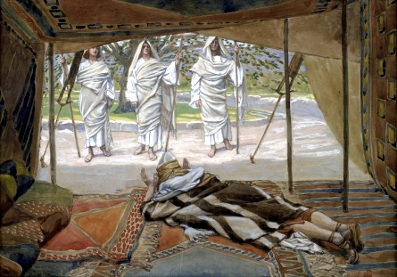 Abraham and the Three Angels, by James Tissot Abraham and the Three Angels-James Tissot