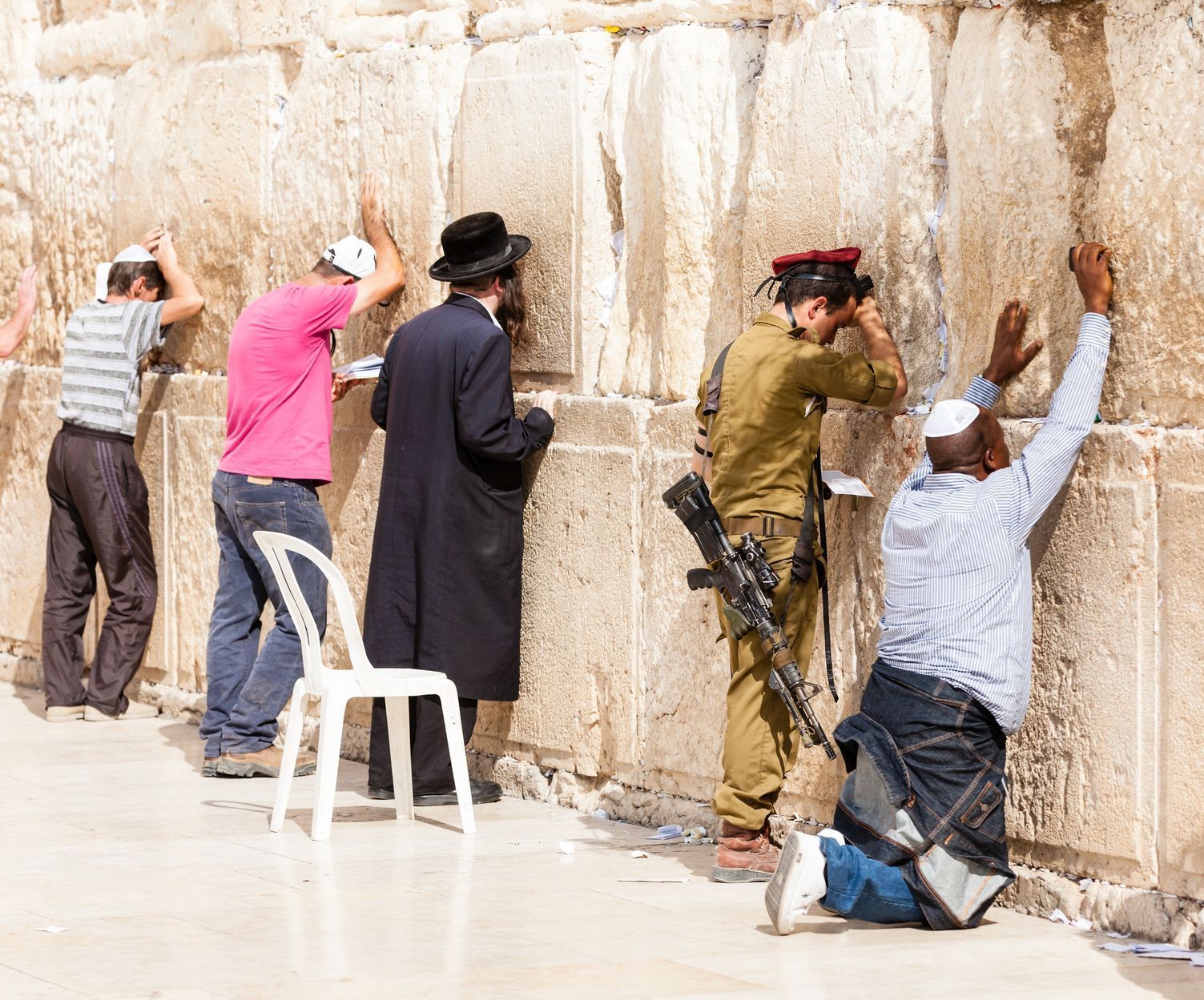 Men pray-Western Wall-Wailing Wall-Kotel