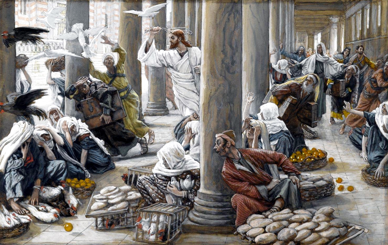 The Merchants Chased From the Temple, by James Tissot