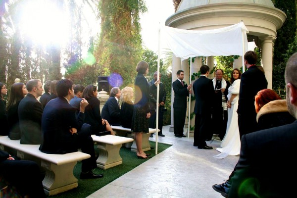 Jewish bride-groom-exchange vows-chuppah