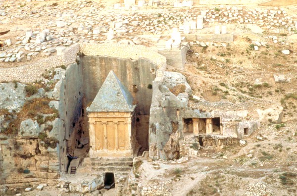 Tomb Zechariah Mount of Olives cemetery monolith Benei Hezir Kidron Valley