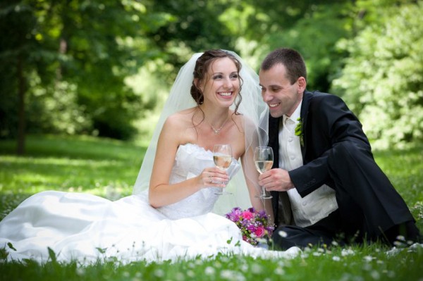 A bride and groom