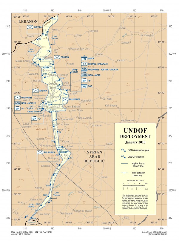 UNDOF Deployment map