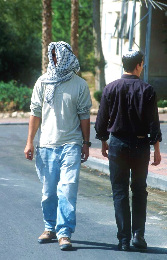 Jewish Arab man street Israel