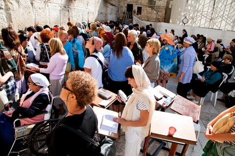 Jewish women pray at the Western (Wailing) Wall in Jerusalem.