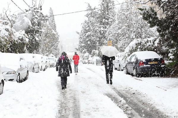 Winter snow in Jerusalem