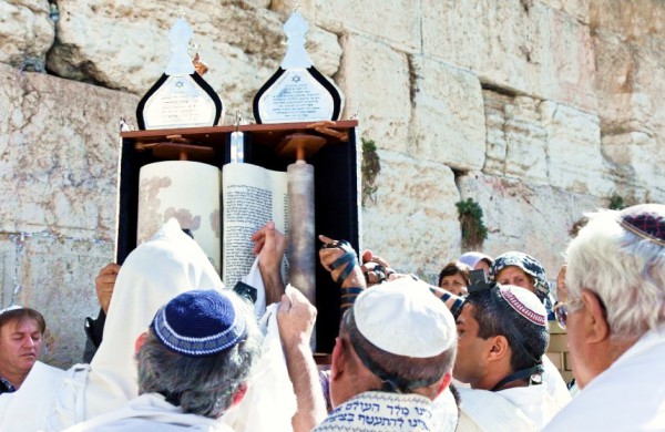 open Torah scroll-Wailing Wall-Jerusalem