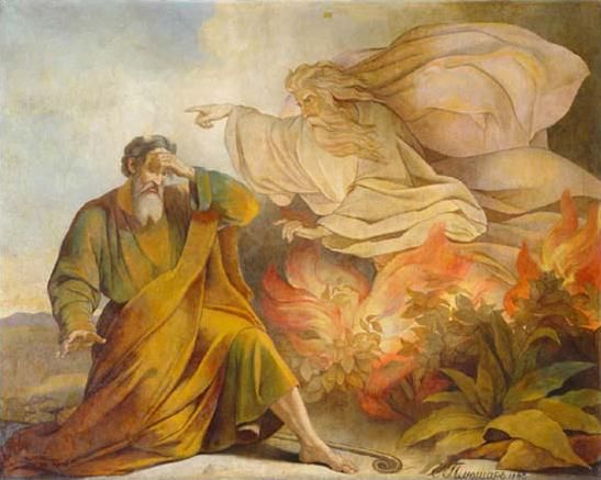 God Appears to Moses in the Burning Bush, by Eugene Pluchart