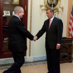 John Boehner shakes Benjamin Netanyahu's hand