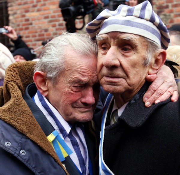 Holocaust survivors still carry the pain of the Shoah. In the above photo, survivors comfort one another as they visit Auschwitz on the 70th anniversary of the liberation of the extermination camp.