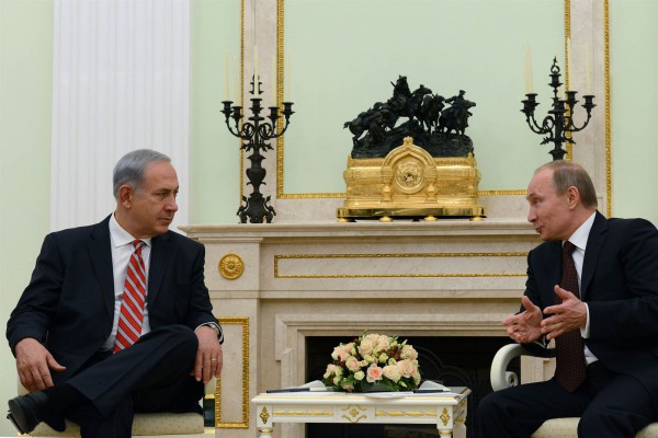 Prime Minister Benjamin Netanyahu meets with Russian President Vladimir Putin at the Kremlin on November 20, 2013.