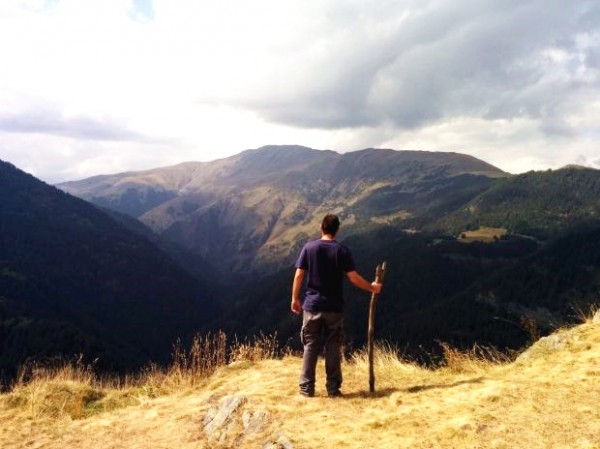 A man hikes in Israel.