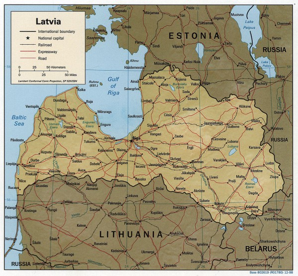 1998 CIA map of Latvia