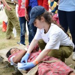 Israel Defense Forces soldier-Nepalese woman on stretcher