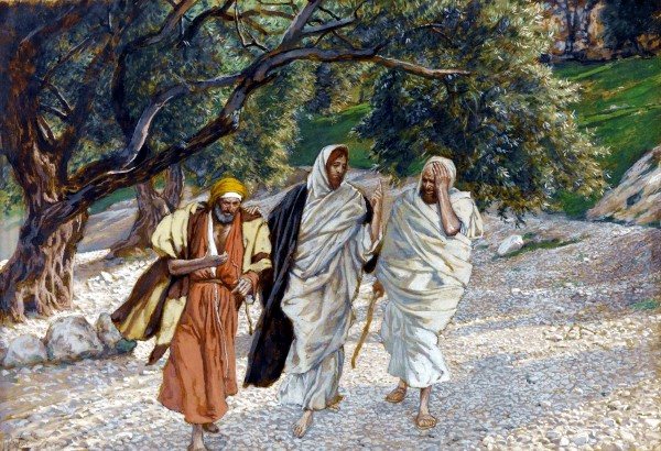 The Pilgrims of Emmaus on the Road by James Tissot