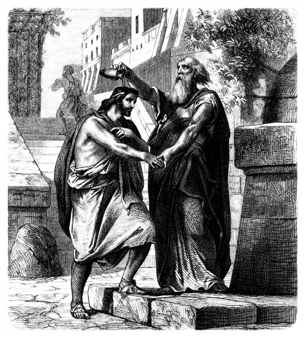 Samuel anoints Saul as king.