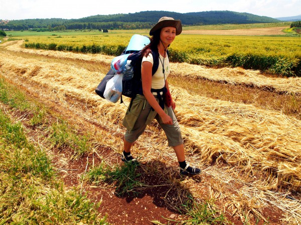 A woman hikes in the Hittin Region of Israel. (Israel Tourism photo by Tal Glick and Amir Moran)