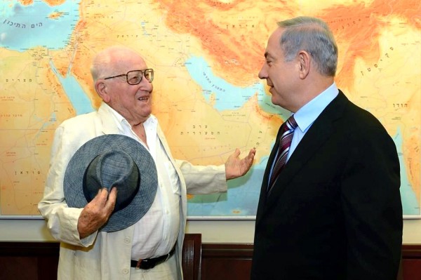 Prime Minister Benjamin Netanyahu meets with film producer Branko Lustig, a Holocaust survivor who produced and won an Oscar for "Schindler's List". He came to Israel to donate his Oscar to Yad Vashem.  (GPO photo by Kobi Gideon) 