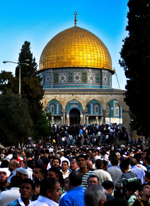 Muslims visit the Temple Mount in great numbers during Islamic holidays.