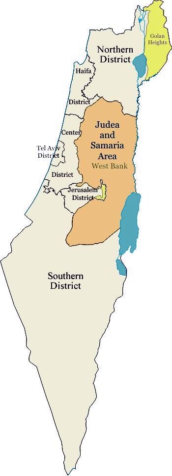 Districts of Israel map