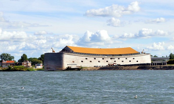 This full size interpretation of Noah's Ark, which was built by Dutch millionaire Johan Huibers, is in Dordrecht, Netherlands.