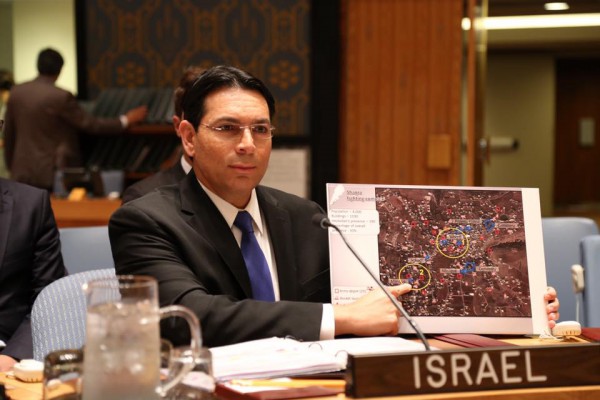 Danny Danon, UNSC, Hezbollah infantry map