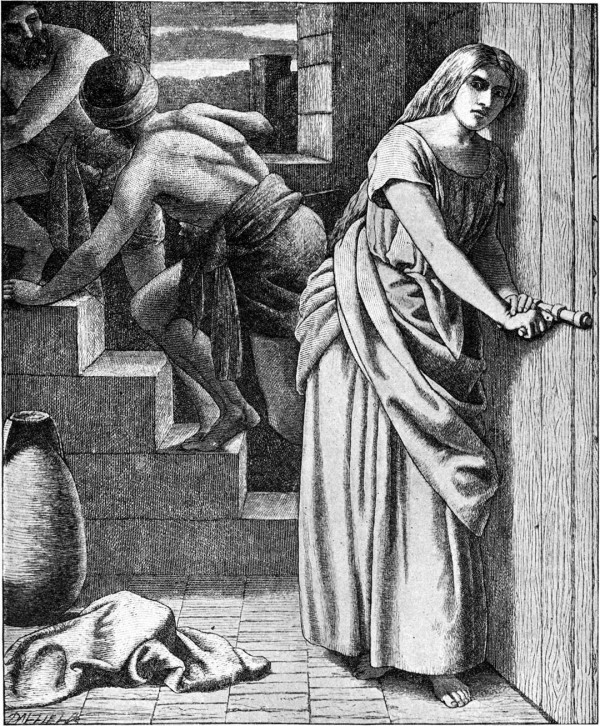 Rahab Helping the Two Spies, by Frederick Richard Pickersgill, illustrator of the 1897 Bible Pictures and What They Teach Us