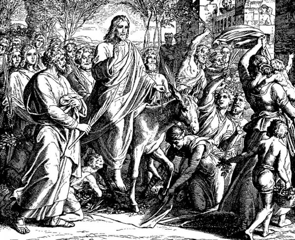 Palm Sunday Entry by Jesus, by Julius Schnorr von Carolsfeld (1794-1872) 