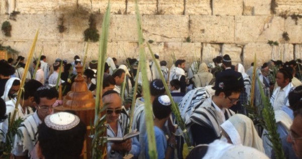 Sukkot at the Western (Wailing) Wall in Jerusalem