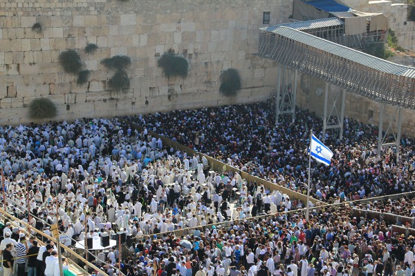 Jews and Gentiles gather at the Western (Wailing) Wall to worship the God of Israel.