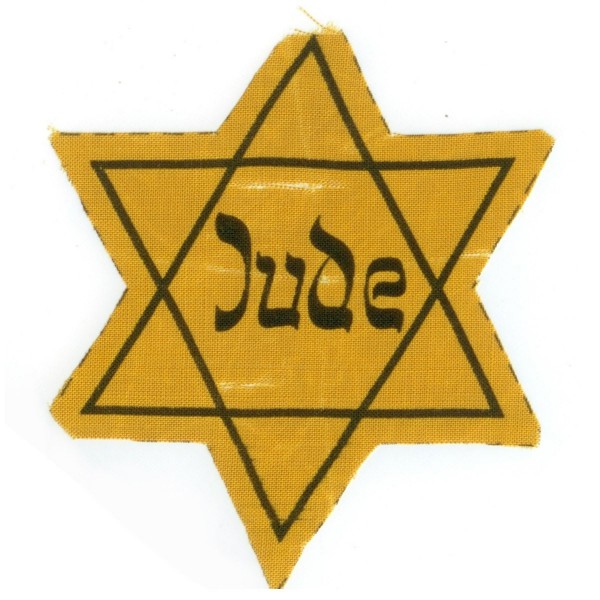 This Star of David printed on yellow fabric with the German word Jude (Jew) was found in Bielsko, Silesia, Poland, which was incorporated into the German Third Reich during World War II.